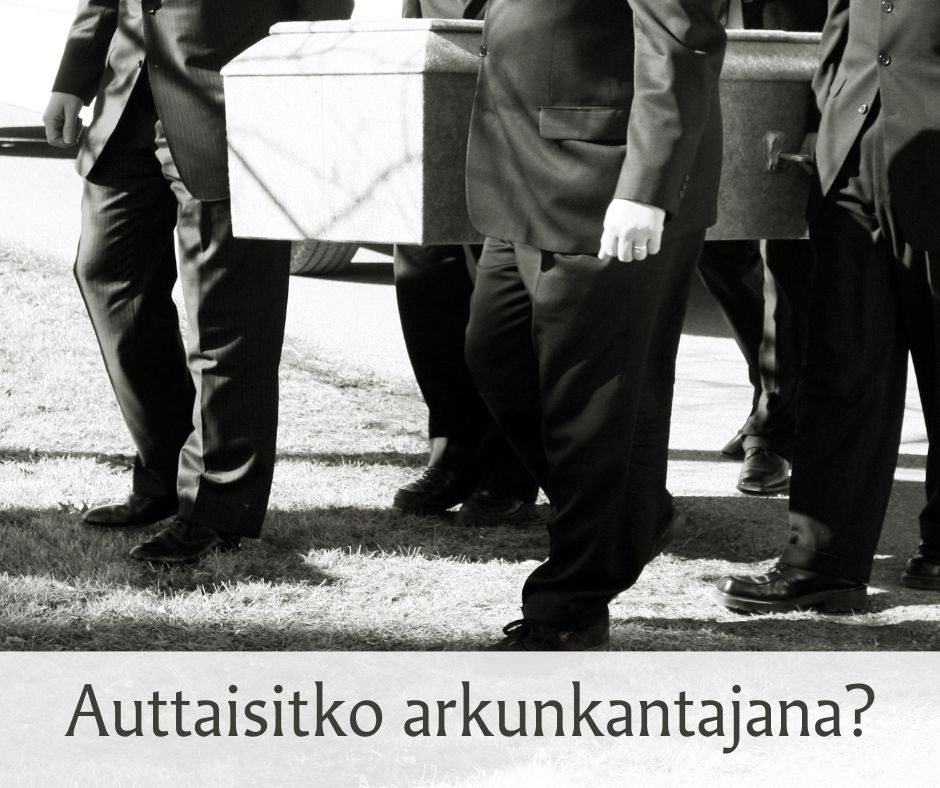 Mustavalkoinen vanhanaikainen kuva, jossa miehet kantavat arkkua.