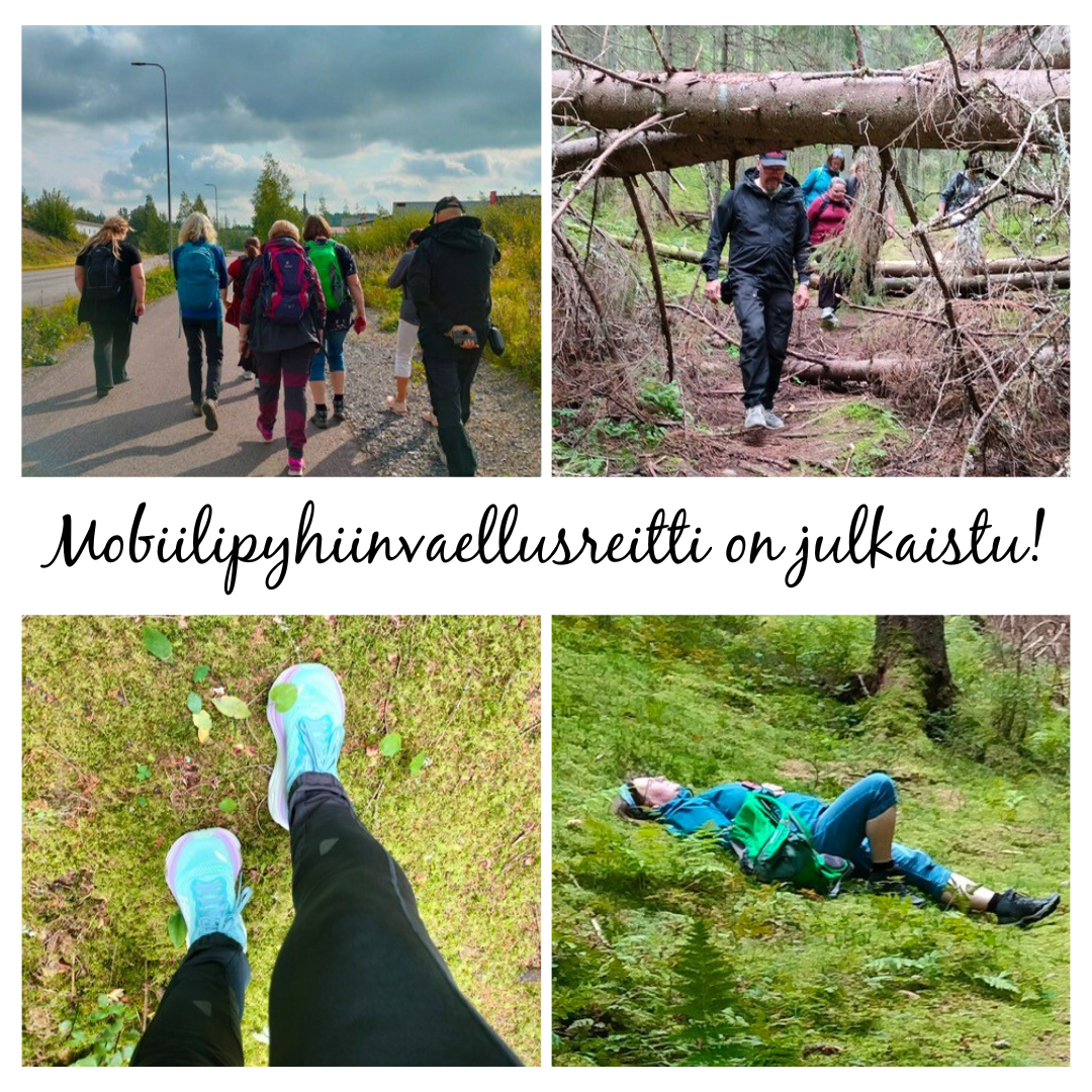 Diakoniatiimiläisiä testaamassa reittiä
