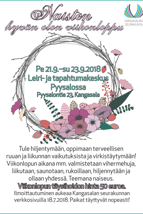 Naisten hyvän olon viikonloppu Naisten hyvän olon viikonloppu